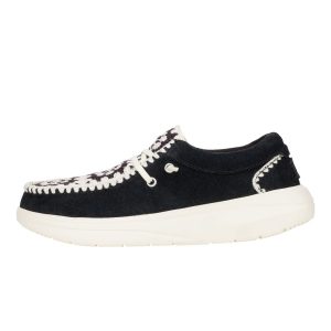 Wendy Comf Suede Crochet - Black/Multi
