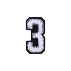 Number 3 Patch - 3 Black/White
