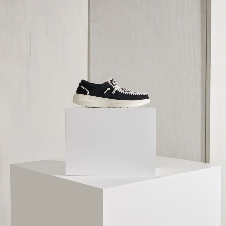 Wendy Comf Suede Crochet - Black/Multi - Image 2