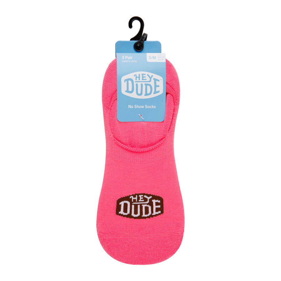 HEYDUDE No Show Sock 3 Pack - Pink Lemonade - Image 3